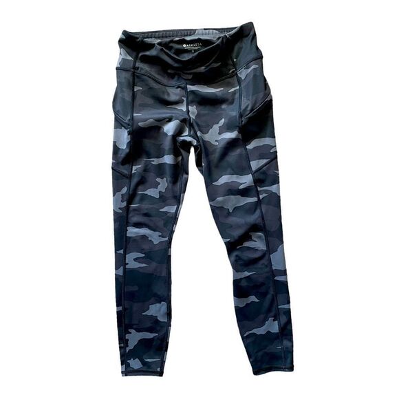 ATHLETA Black Camo Leggings Size Small - Picture 1 of 6